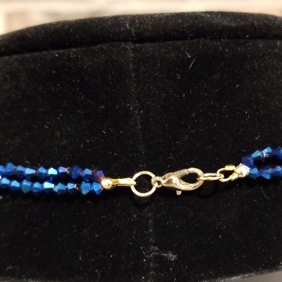 Bicone Swarovski Indigo Blue Necklace w/ Earrings - Picture 5 of 6